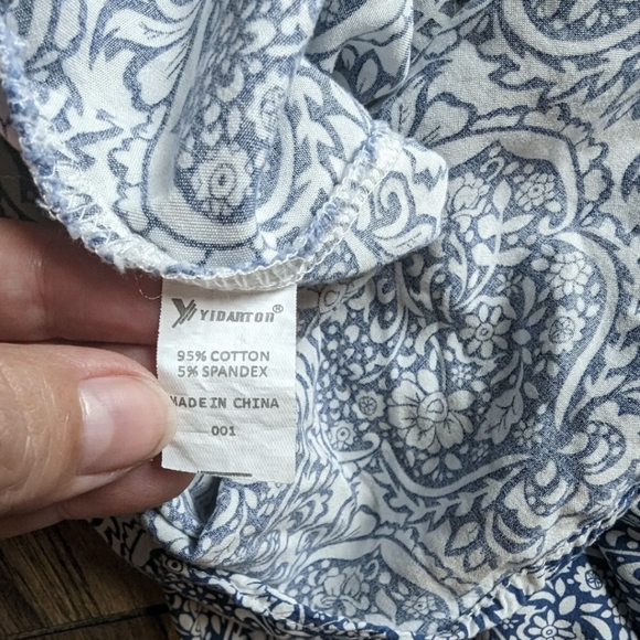 YIDARTON WOMEN'S STRAPLESS MAXI DRESS Stretchy Blue & White Floral Print Large - Picture 8 of 16